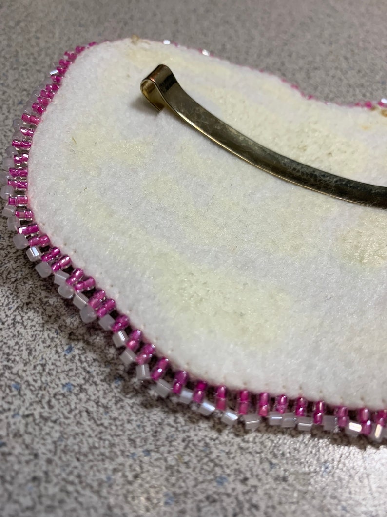 Beautifully beaded Hair Piece twin rose design in pink and Etsy