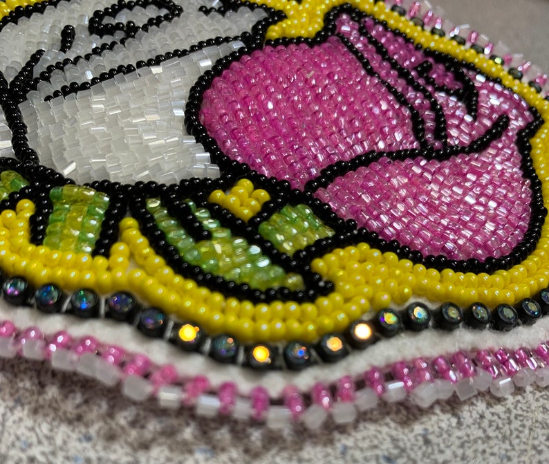 Beautifully beaded Hair Piece twin rose design in pink and Etsy