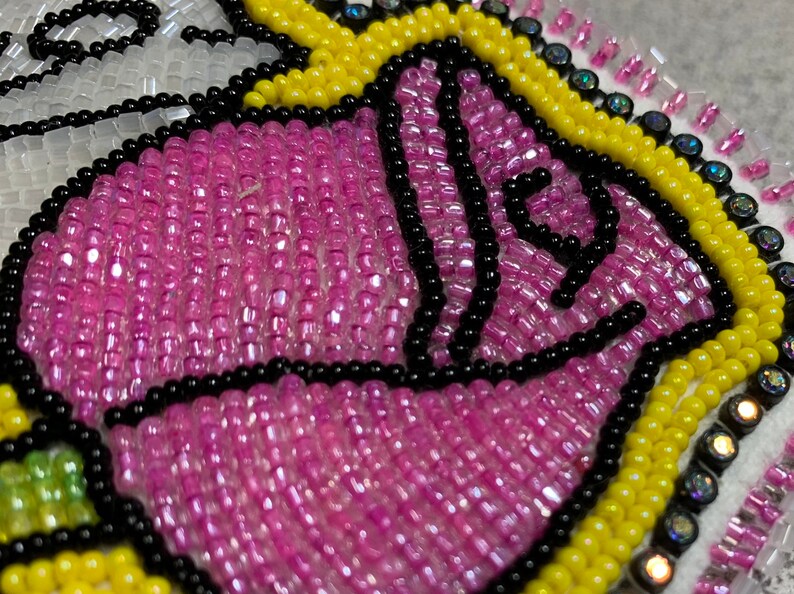 Beautifully beaded Hair Piece twin rose design in pink and Etsy