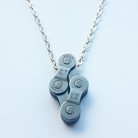 Buy Diamond Bicycle Chain Charm on a Silver Chain Necklace Lovely