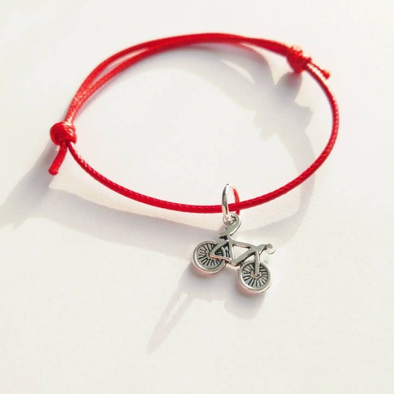 Bicycle Bracelet for People who Love To Cycle! Great Gift, Bike Design Charm on cord, Upcycled Bicycle Accessory Unisex Mountain bike gift