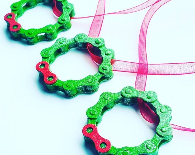 Christmas Wreath - Bicycle Chain Tree Decoration Cute Handmade Gift  will be loved by any Cyclist or Bike Rider