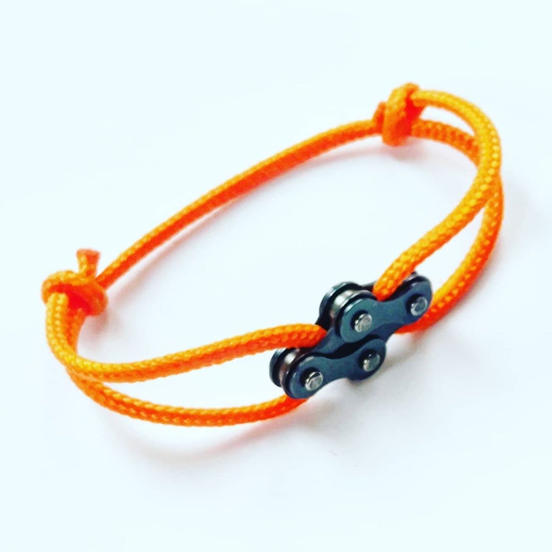 Bike Chain Paracord Bracelet. Cyclist Gifts 