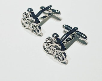 Bicycle Rider Cufflinks Biker or Cyclist Gift Cuff links Gift Idea, Peloton Cycle Formal Wear and Wedding or Groom Best man