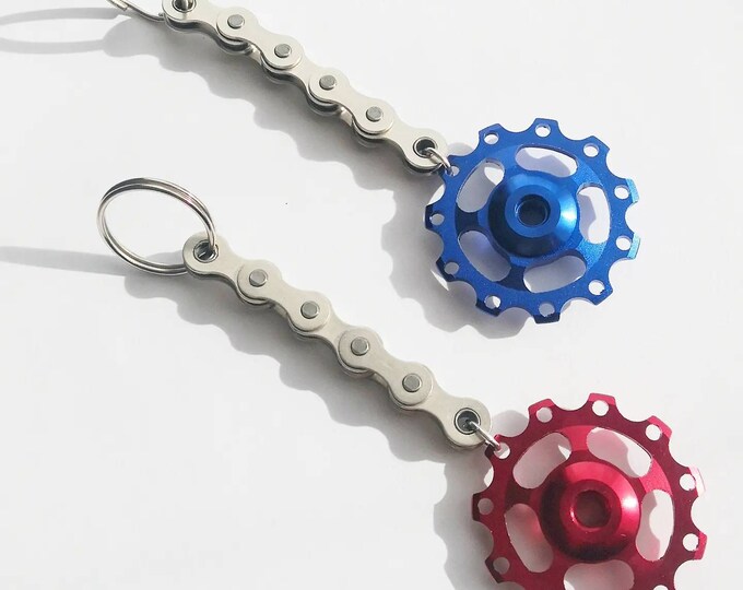 Bicycle Keyrings Made from Bicycle Chain and Parts Great for Mountain Bike Riders and Cyclists, Stocking Filler or Birthday Present Upcycled