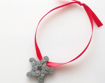 Christmas Star Made from Bicycle Chain Great for Bike Riders and Cyclists, Fun Xmas Tree Decorations, Stocking Filler or  Present