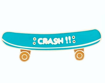 Crash Skateboard Design Pin Badge Wonderful Gift for Any Skater or skaterboy skate Enthusiast Birthday Present People Skate