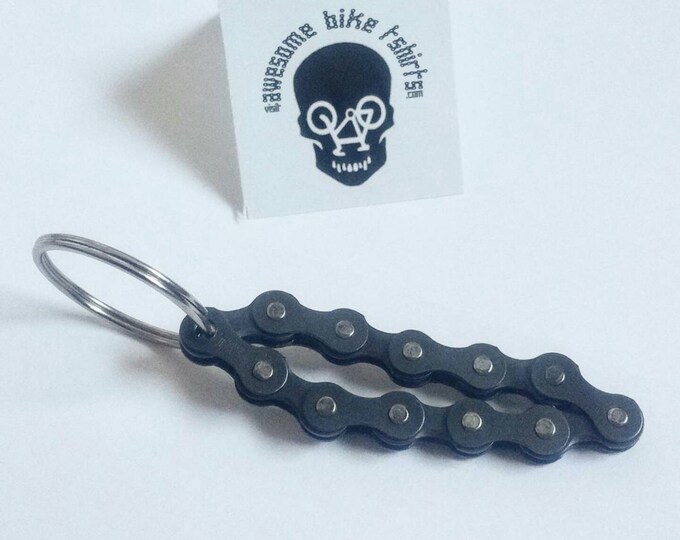 Keyring made from Bicycle Chain Great for Bike Riders and Cyclists, Fun to Fidget with, Stocking Filler or Birthday Present, Mountain Bike