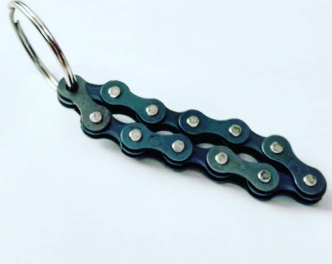 Keyring Made from Bicycle Chain Great for Bike Riders and Cyclists, Fun to Fidget with, Stocking Filler or Birthday Present, Mountain Bike