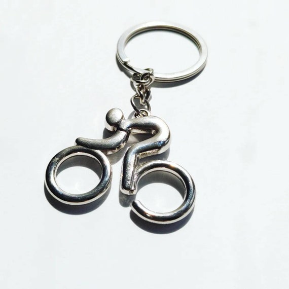 Bicycle Keyring Gift for Cyclist Bike Rider Road or Mountain Biker Tour Cyclist Present Key fob