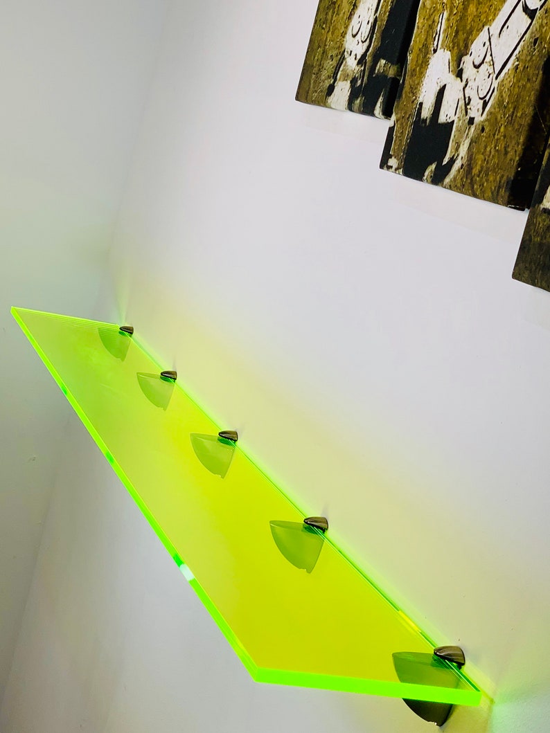 Perspex/acrylic Coloured Shelves Green Neon for Interiors Etsy