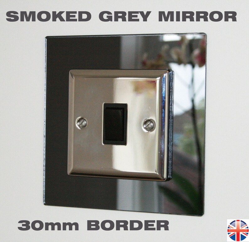 Perspex Acrylic Light Switch Surround Smoked Grey Mirror Etsy