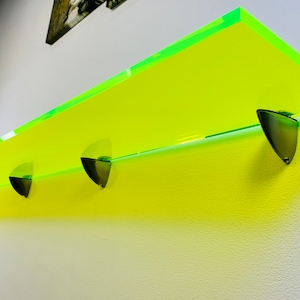 Acid Green Acrylic Shelf Available in Different Sizes, Contact Us for Custom Sizes- Great for Interiors In the Home and Shop Outlets.