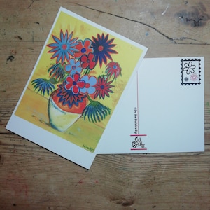 Salfreckles De La Daisies pintando em um cartão postal