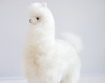 Alpaca Fur Soft Toy Alpaca Large, Handmade, Collectible, Alpaca Toys made in Peru