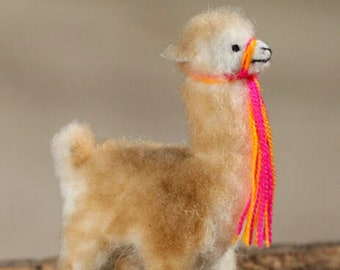 Alpaca Vicunita Light Brown Fur Soft Toy Alpaca 10cm, Handmade, Collectible, Alpaca Toys made in Peru