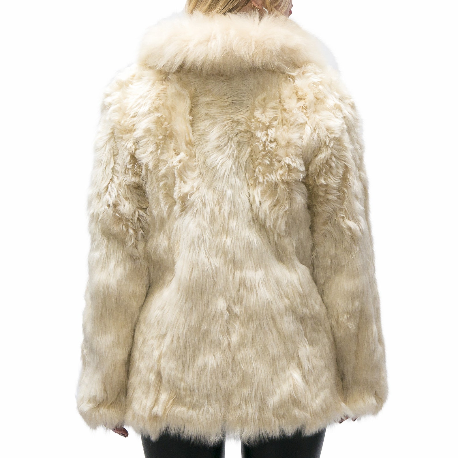 Beige 100% Handmade Alpaca Fur Coat Jacket Elegant Genuine | Etsy