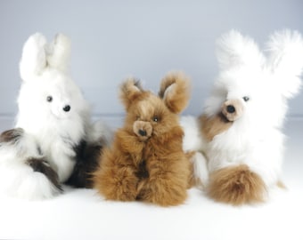 Rabbit Soft Toys, Alpaca Toys made in Peru, Handmade, Collectible