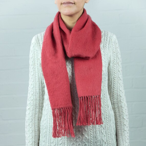 Fashionable Black Alpaca Wool Blend Unisex Scarf by INKITA Winter. Chic Style