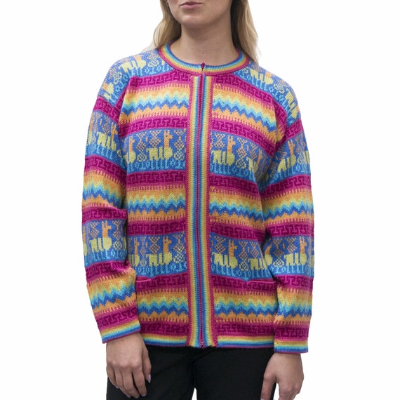 rainbow wool cardigan
