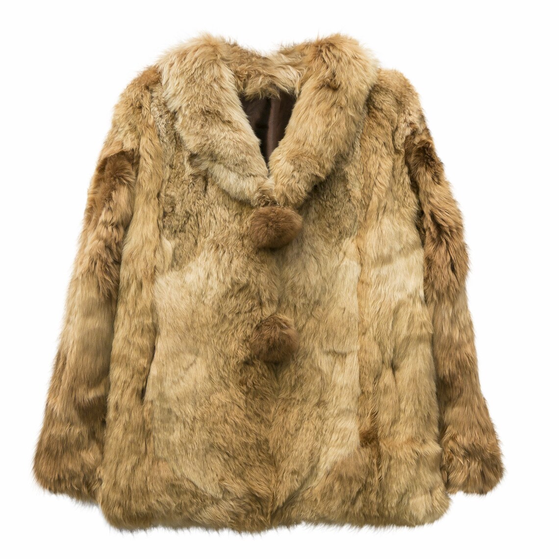 Brown 100 Handmade Alpaca Fur Coat Jacket Elegant Genuine Etsy