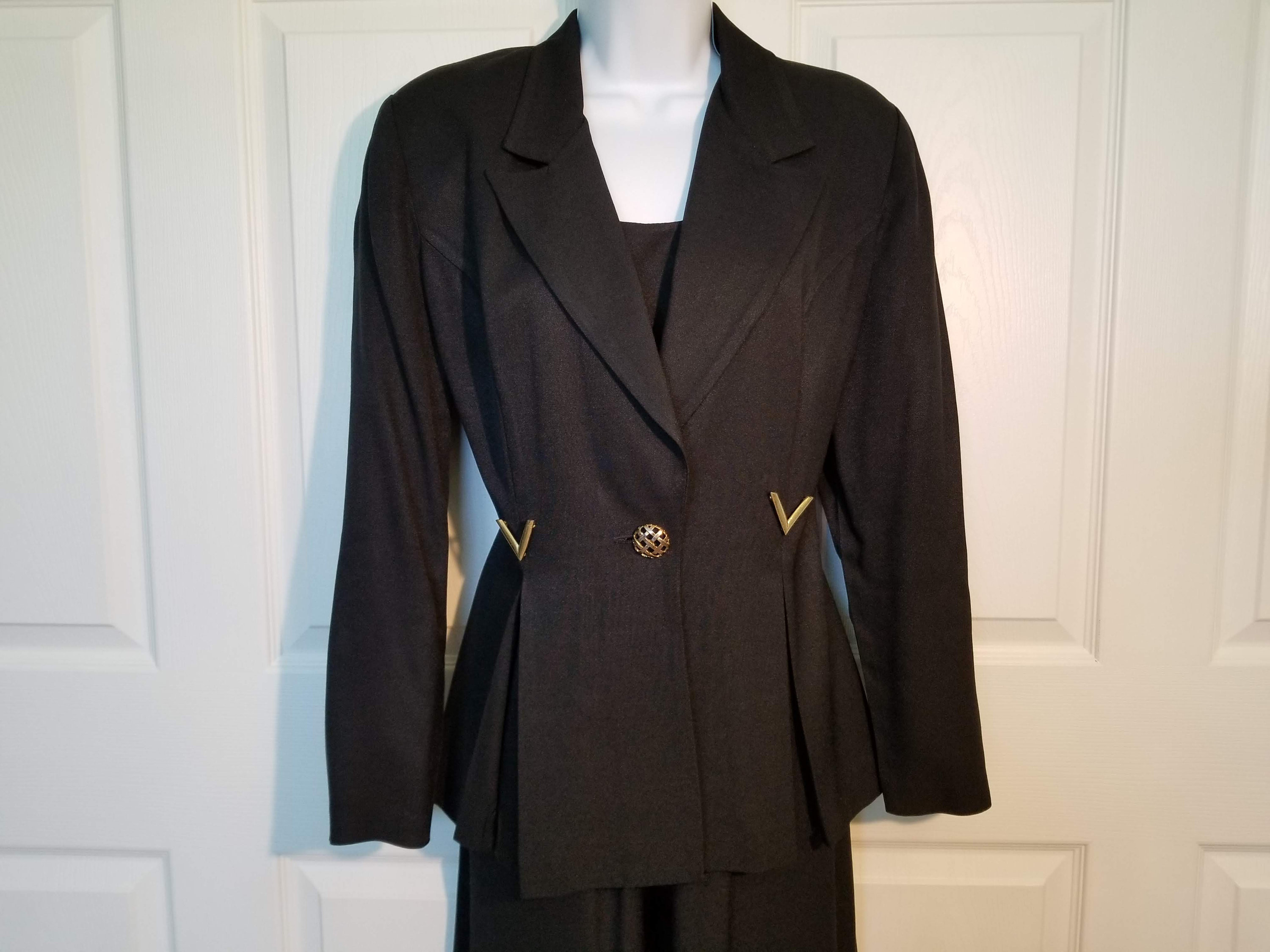 Womens Black Pants Suit, Dressy Formal, Size 12 Etsy