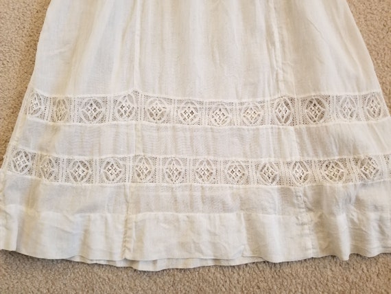Edwardian Dress Cotton Muslin Off White Small Size - image 6