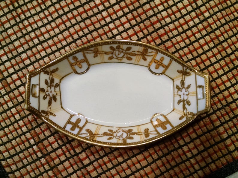 Antique Nippon Celery with 3 Salt/Dip Dishes Hand Painted Etsy