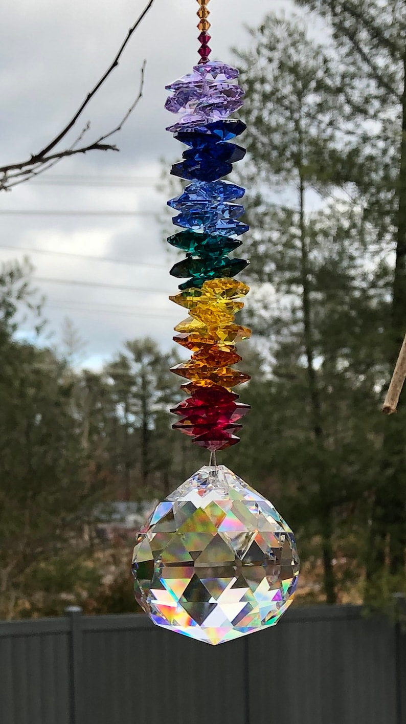 Chakra Crystal Suncatcher Rainbow Maker Feng Shui Crystals Etsy