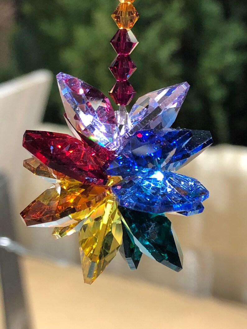 Chakra Crystal Suncatcher Car Suncatcher Rainbow Maker Etsy