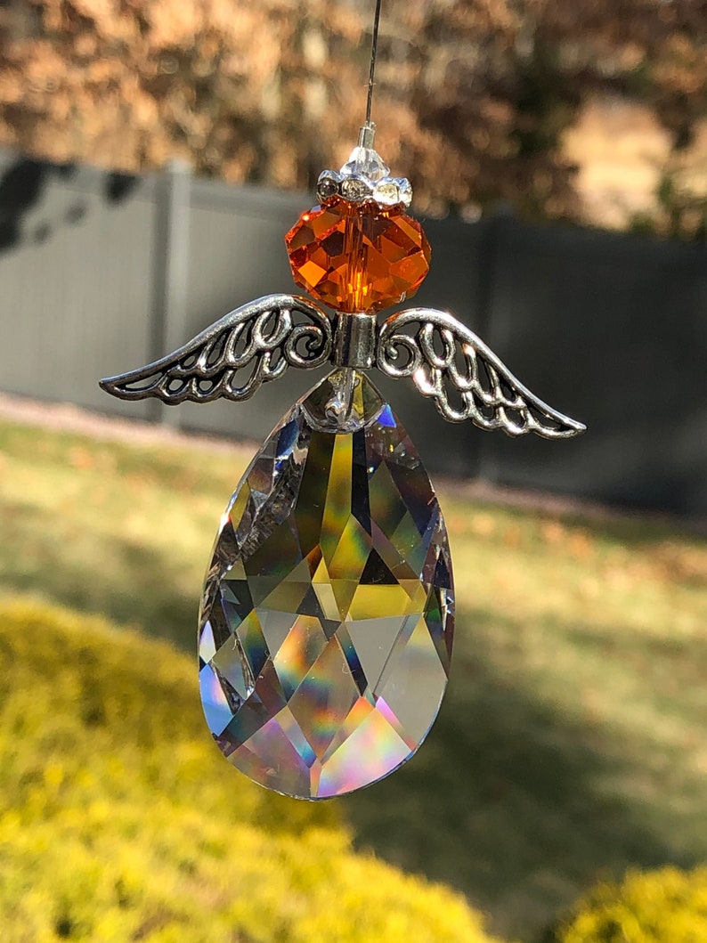 Crystal Angel Suncatcher for Windows Hanging Angel Rainbow Etsy