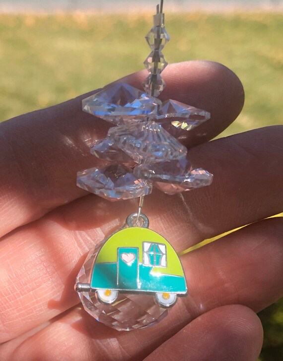 RV Camping Crystal Suncatcher for Your Car Rear View Mirror Etsy