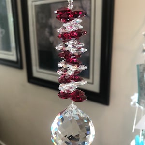 RUBY Swarovski Rainbow Maker for Window, Hanging Crystal, Prism Suncatcher, Crystal Suncatcher, Window Prism, Crystal Suncatcher