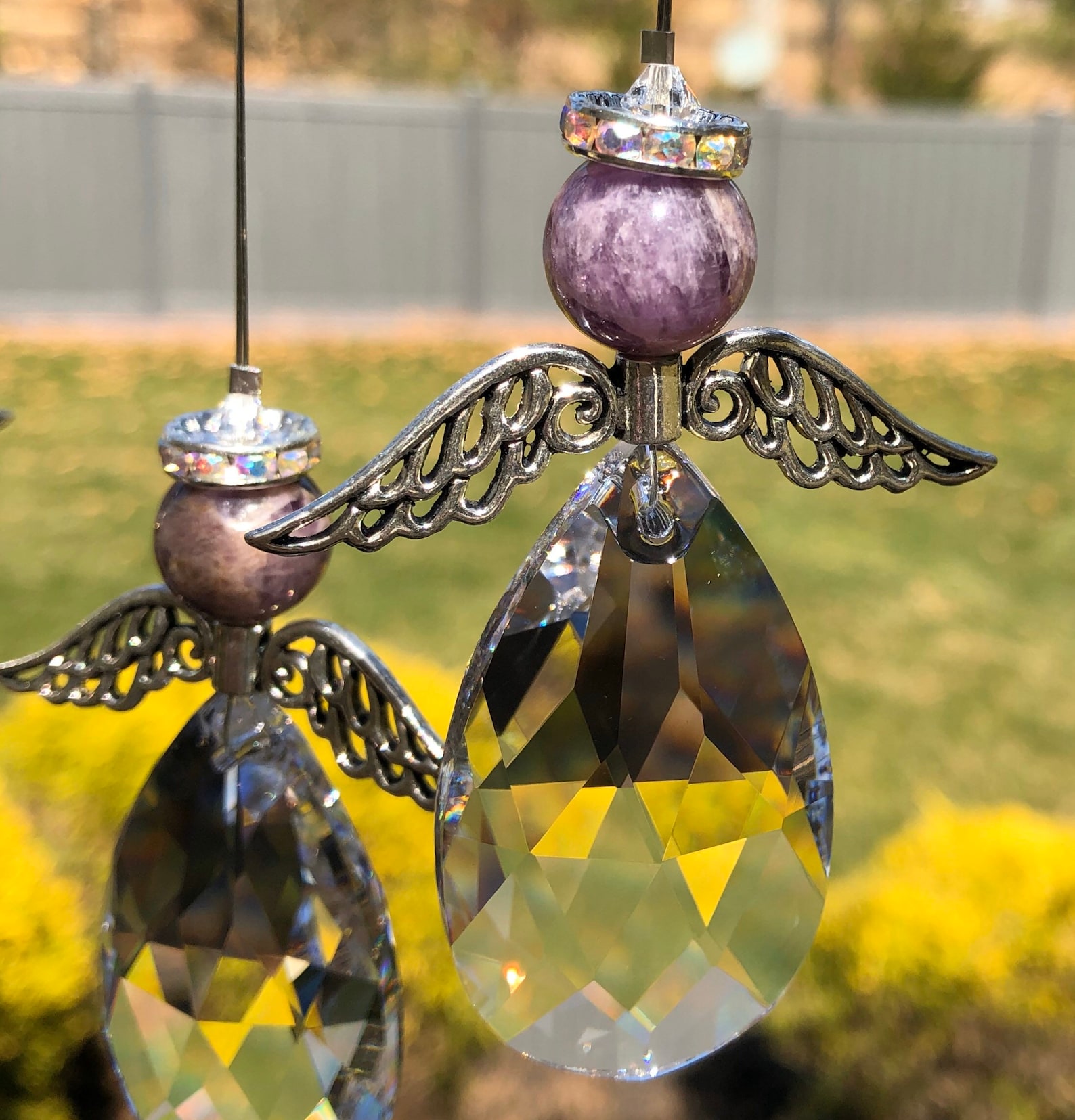 Crystal Angel Suncatcher for Windows Rainbow Maker Hanging Etsy