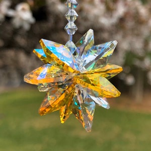 Star Burst Crystal Suncatcher, Car Suncatcher, Rainbow Maker, Swarovski Hanging Crystal, Rear View Mirror Crystal, Car Ornament, Prism
