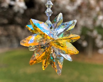 Star Burst Crystal Suncatcher, Car Suncatcher, Rainbow Maker, Swarovski Hanging Crystal, Rear View Mirror Crystal, Car Ornament, Prism