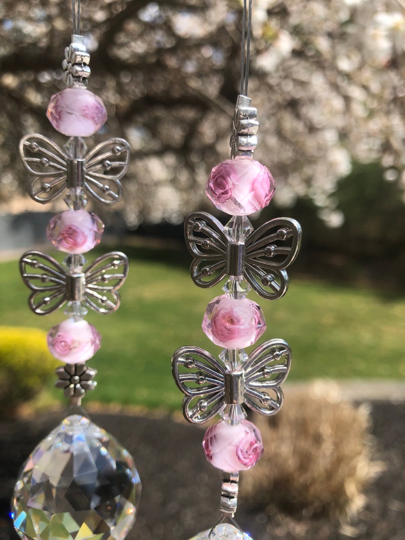 Butterfly Crystal Suncatcher for Windows Hanging Prism Etsy