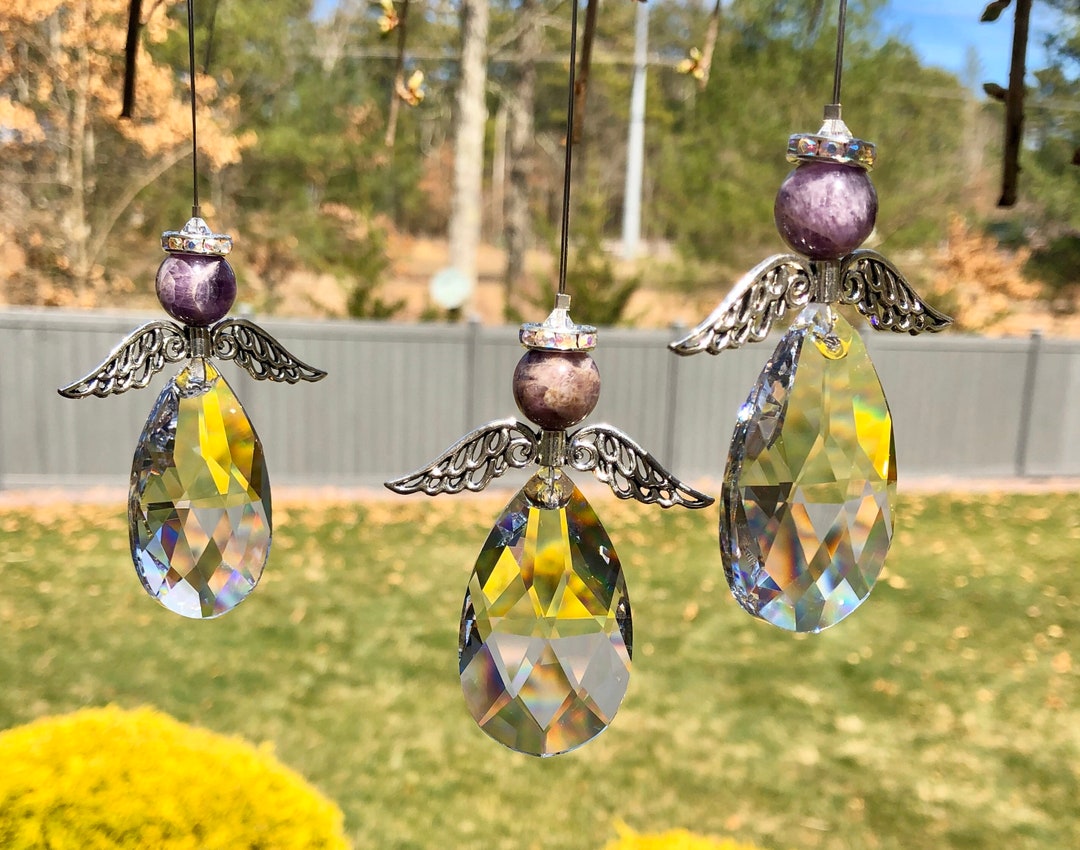 Crystal Angel Suncatcher for Windows, Rainbow Maker, Hanging Angel