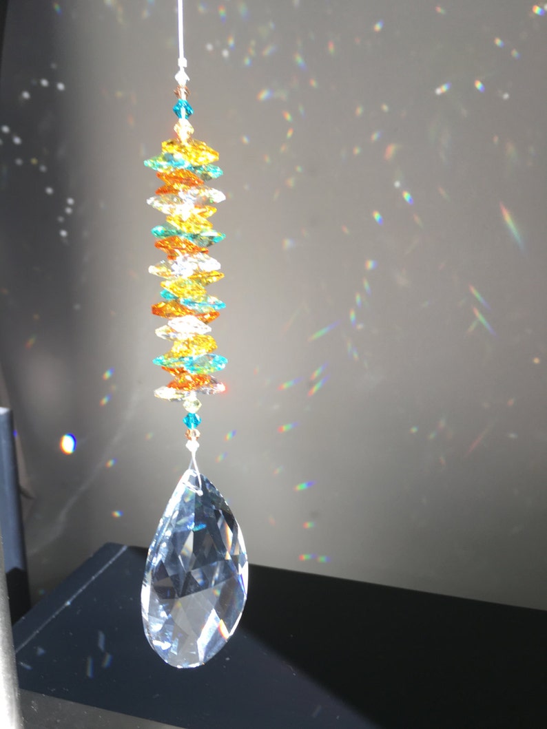 Large Crystal Suncatcher for Windows Rainbow Maker Multi Etsy