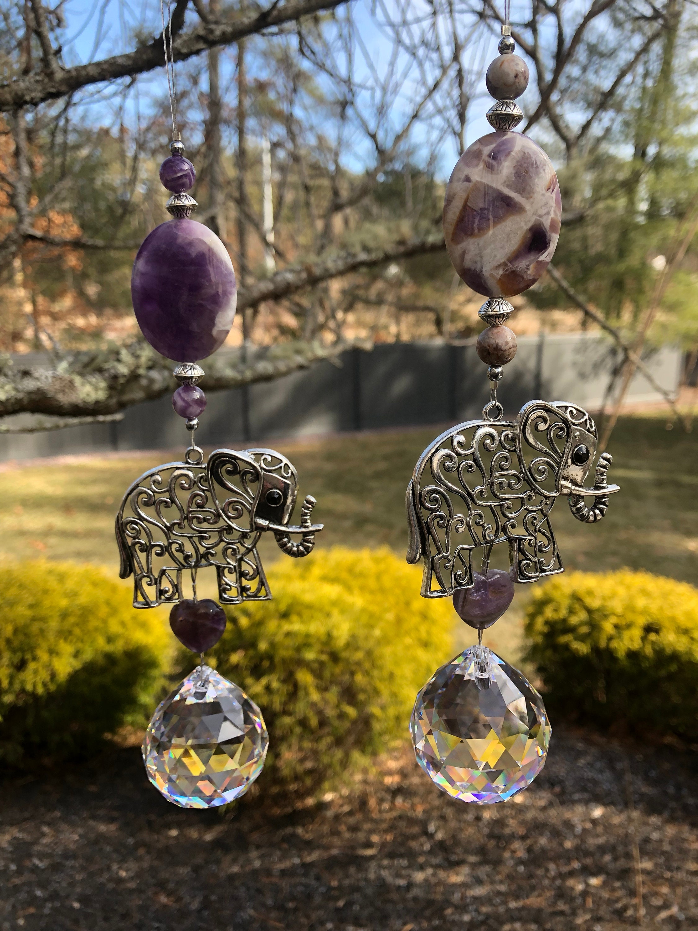 Buy Tree of Life Crystal Suncatcher, Amethyst Natural Stones, Hanging  Crystals, Rainbow Maker for Windows, Hanging Prism, Reiki, Ornament Online  in India 
