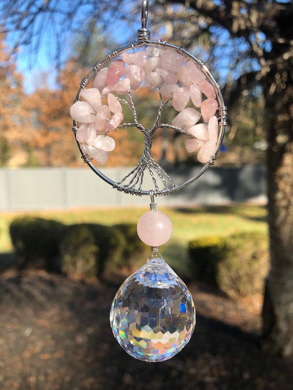 H&D HYALINE & DORA Rainbow Maker Crystal Tree Of Life Suncatcher