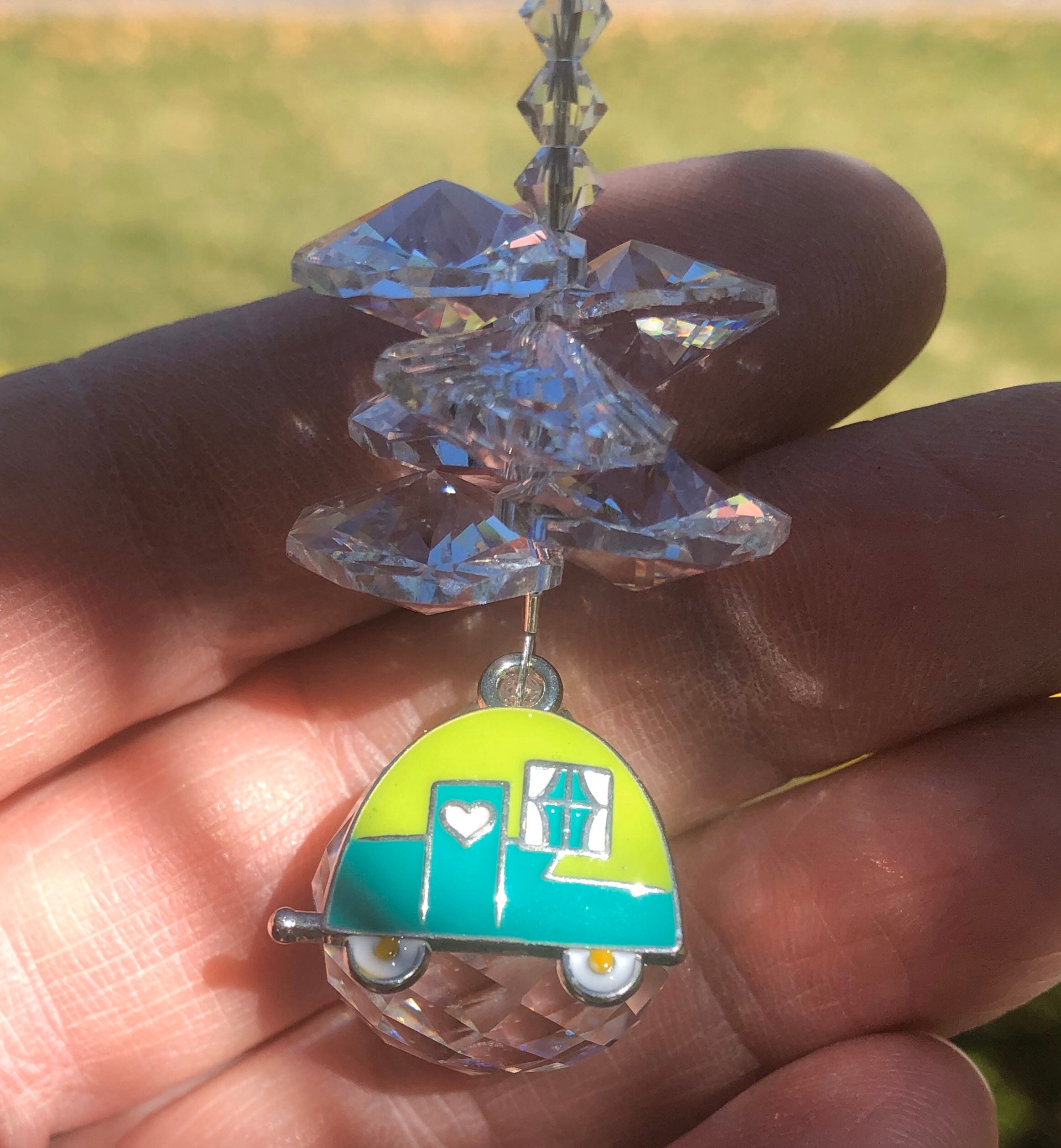 RV Camping Crystal Suncatcher for your Car Rear View Mirror Etsy