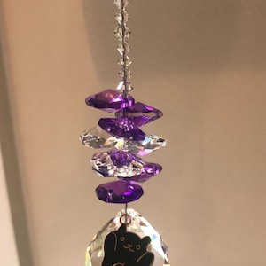 Cat Crystal Suncatcher for Windows, Rainbow Maker, Prism Suncatcher, Hanging Crystal, Spiritual Gift