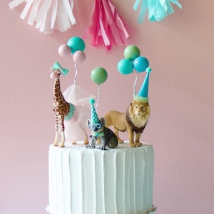 Party Animal Cake Toppers for Safari Birthday Parties