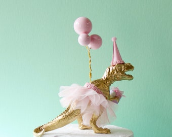 Dinosaur Cake Topper T rex Birthday Girl  Tutu Dinosaur Gold Dinosaur Cake Topper Birthday Party Decor Girl Animal Cake Topper Birthday Kids