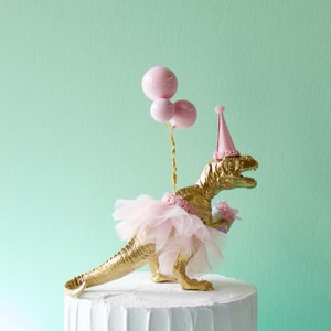 Dinosaur Cake Topper T rex Birthday Girl  Tutu Dinosaur Gold Dinosaur Cake Topper Birthday Party Decor Girl Animal Cake Topper Birthday Kids