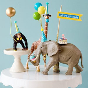 Elephant Safari Birthday Party Centerpiece / Birthday Decor / Calling All Party Animals / Jungle Birthday Party Boy