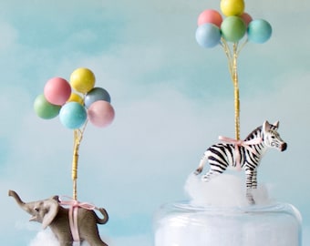 Up Up and Away Baby Shower/Safari Cake Toppers/Gender Reveal