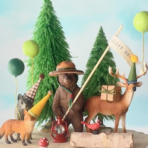 Camping Birthday Cake Topper / Bear Cake Topper / National Park Forest Birthday  Park Ranger / Adventure Awaits Baby Shower Woodland Animal