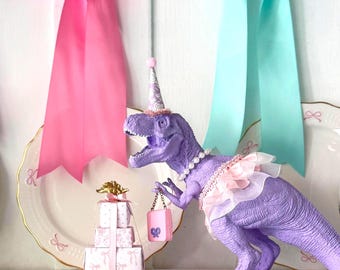 Dinosaur Cake Topper & Table Decor: T-Rex, Triceratops, Brachiosaurus